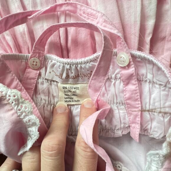 Well Dressed Wolf 4 Flower Basket Sundress Pink Plaid Cottagecore Floral Coastal - Picture 2 of 7